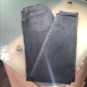 Grey High-Waisted J Brand Jeans.